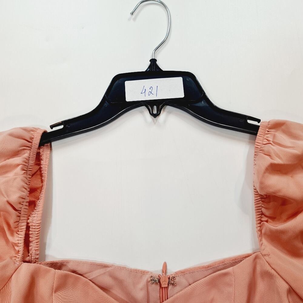 MORE TO COME Khloe Ruffle Sleeve Mini Dress in Blush XS - Picture 12 of 14